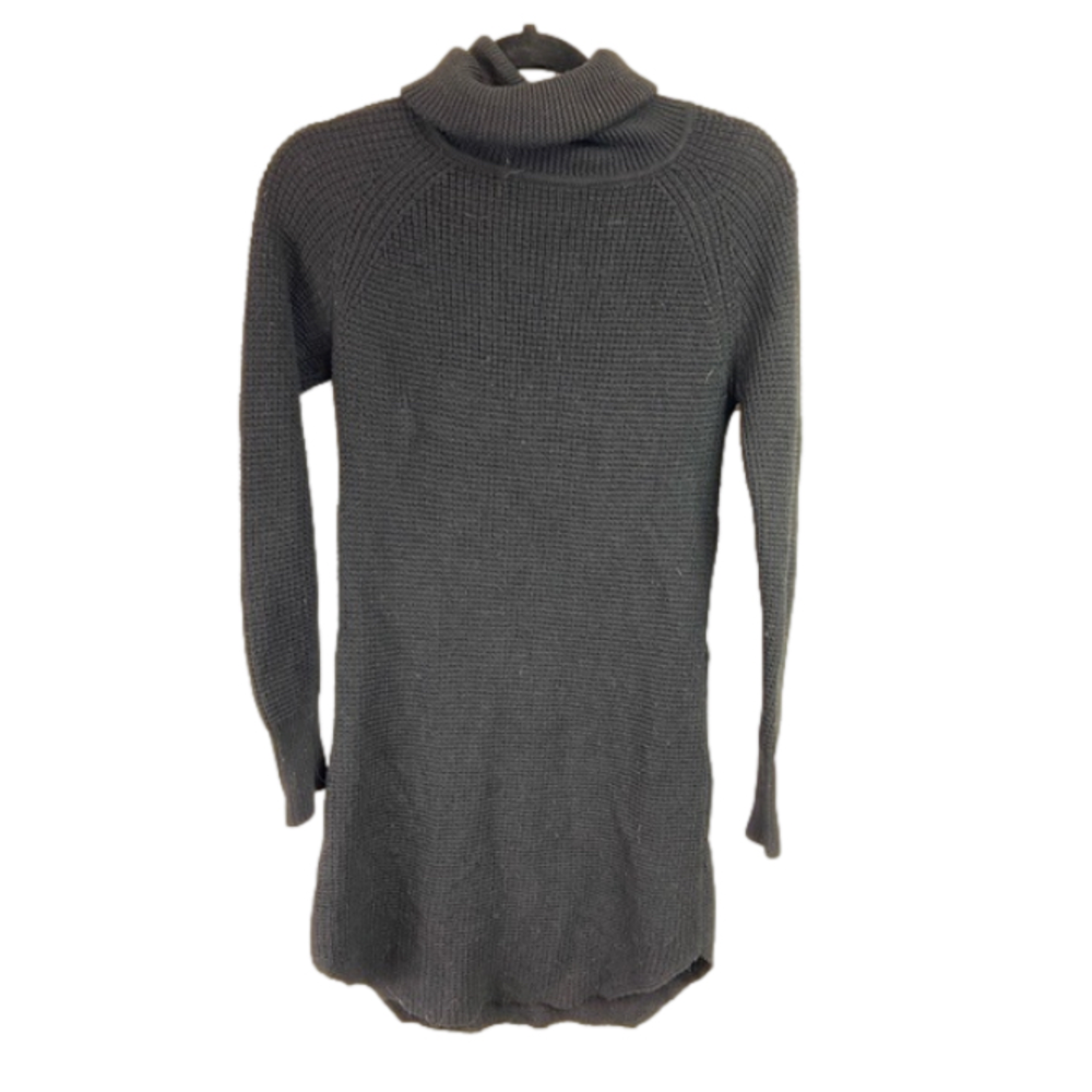 ARITZIA Wilfred Free Bianca Black Merino Wool Turtleneck Sweater Dress Tunic XS
